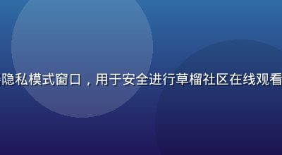 电脑桌面展示浏览器隐私模式窗口，用于安全进行草榴社区在线观看的隐私保护操作界面